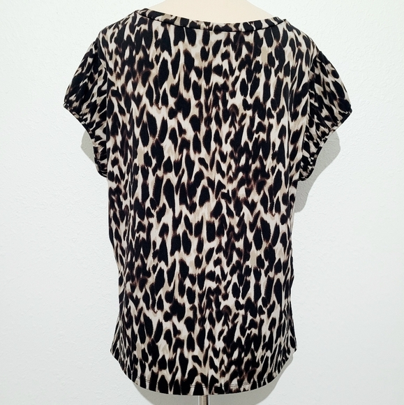 Worthington Woman Stretch Plus Size Short Sleeve Animal Print Blouse Size 1X - Picture 4 of 11